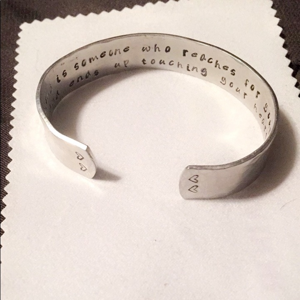 Silver hammered bracelet